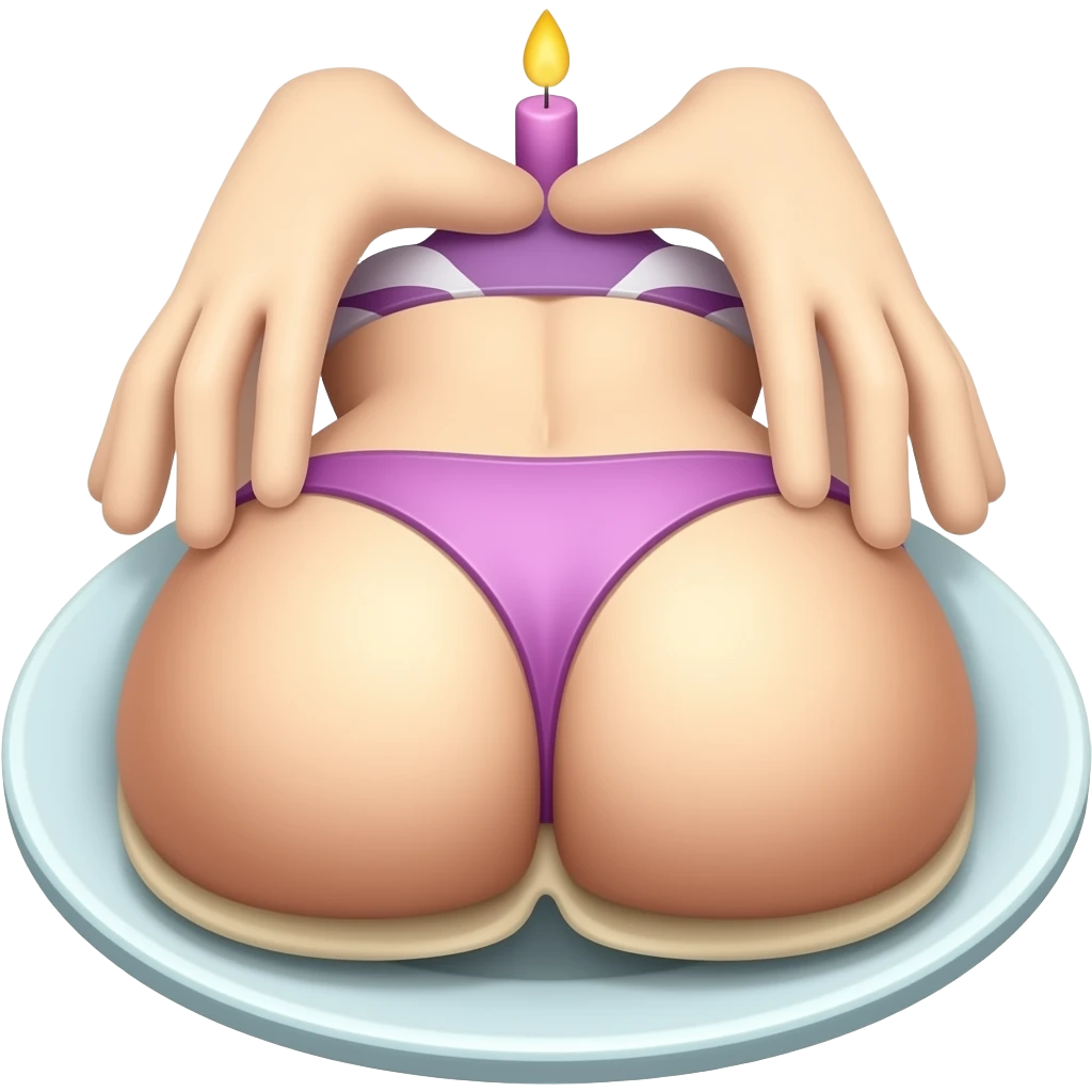 A birthday cake in the shape of a woman’s reare emoji