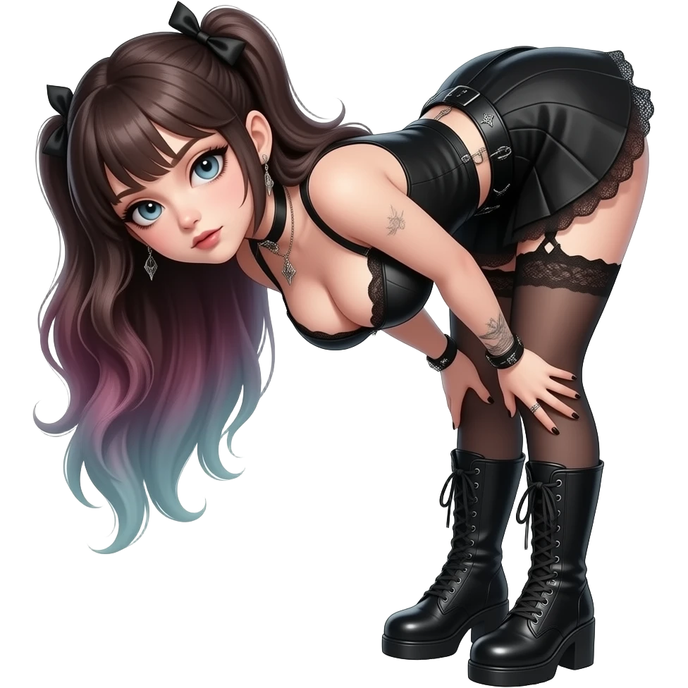 Big ass naked tits bent over goth girl emoji