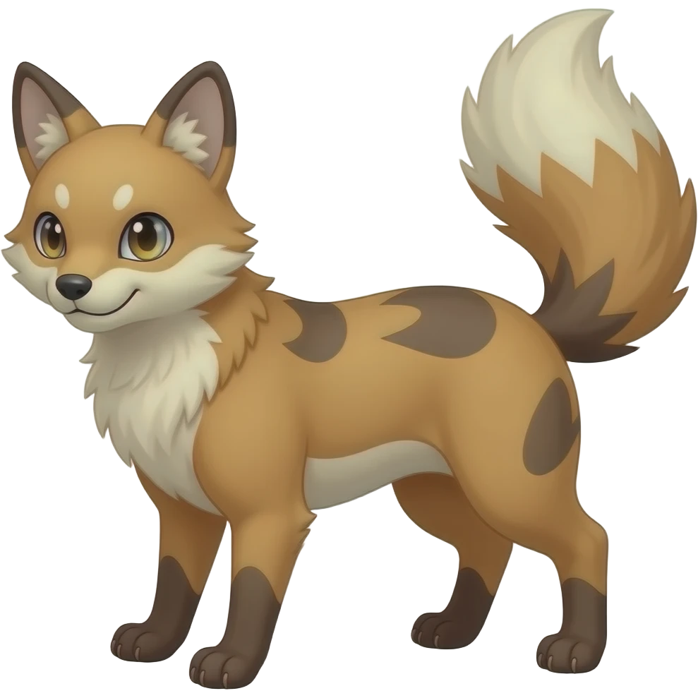 Digitigrade quadrupedal Randomly marked randomly colored Absol-Furret-Genet-Ferret-Tanuki-Ermine-hybrid emoji