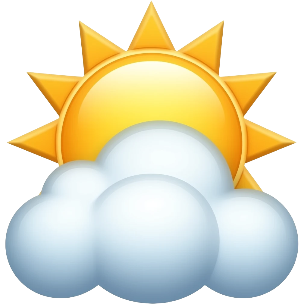 sun shinning from behind carton style cloud without background emoji