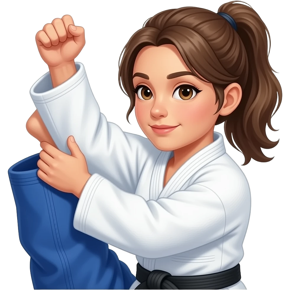 Jiujitsu woman  White belt arlm lock fighting emoji