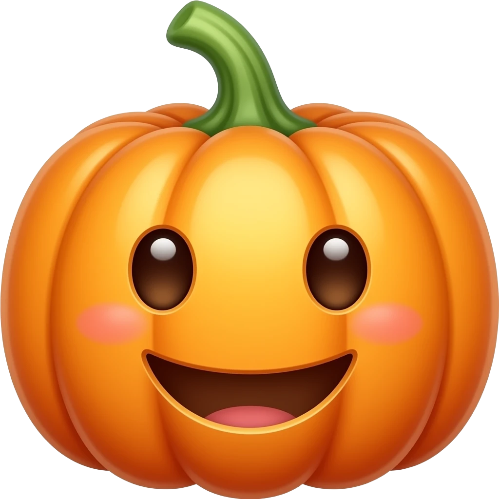 Happy cute pumpkin emoji