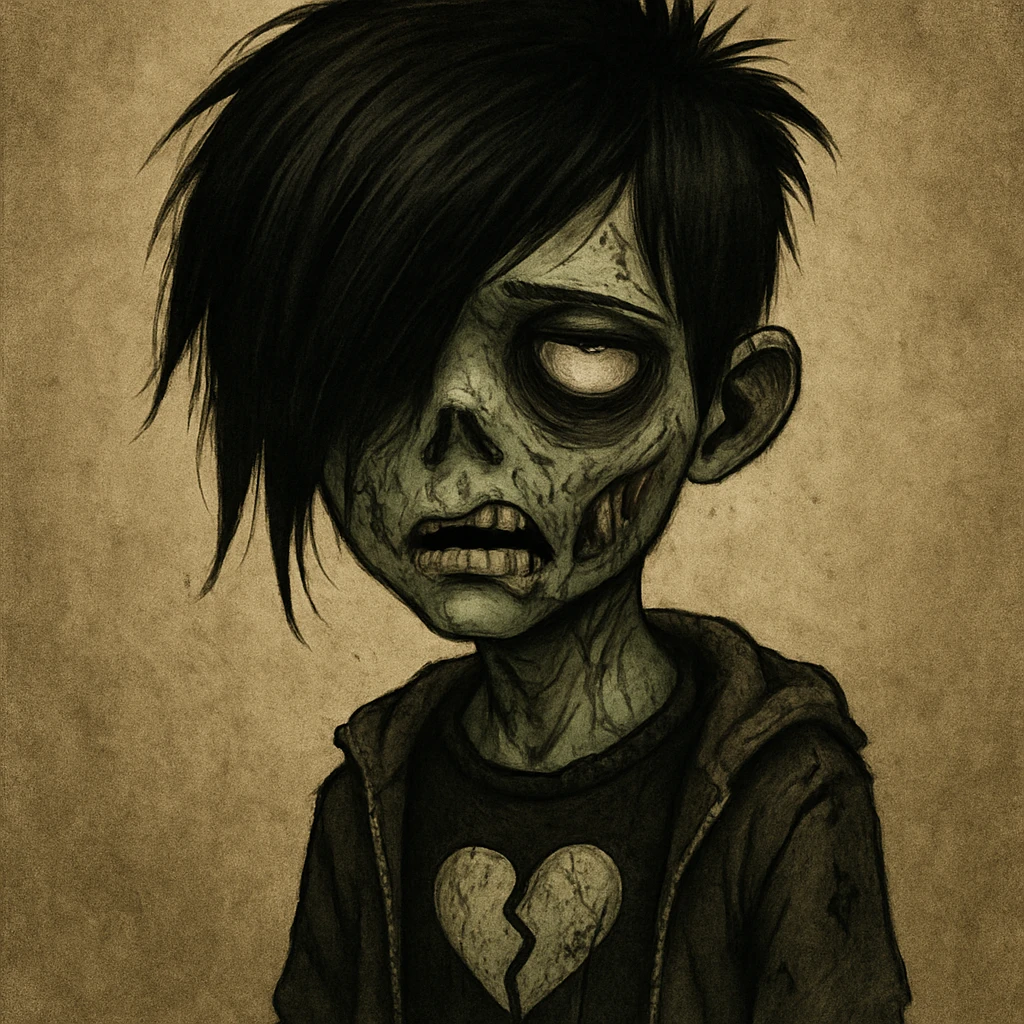 boy zombie with emo hair, style 6 emoji