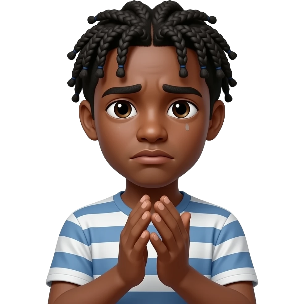 Shock nonchalant face tiney make t little sad do not show it clearly and claping hands like the calapping says wow so u dont love me and act like u dont care and make the guy a black guy with two strand twist and ate the age off 18 emoji