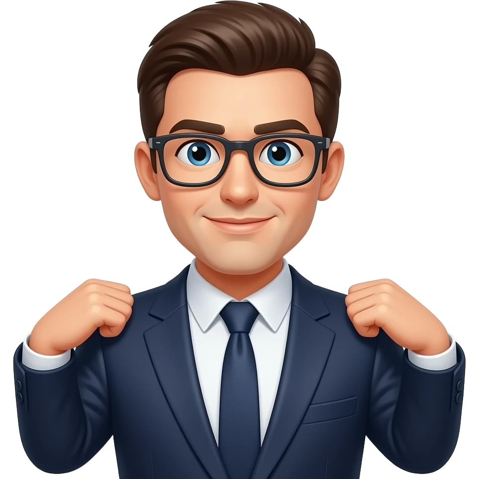 Человек в пиджаке пожимает плечами emoji