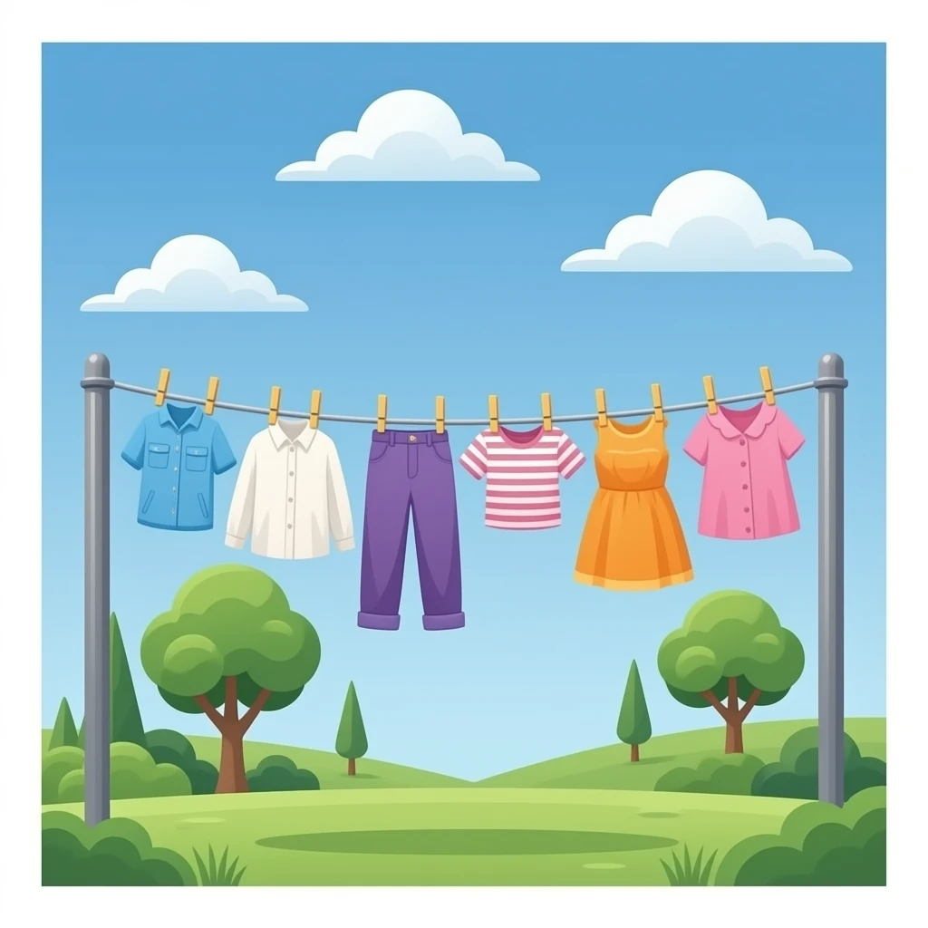 Australian spining washing line with clothes hanging emoji