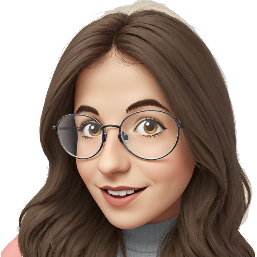 smiling girl in glasses emoji