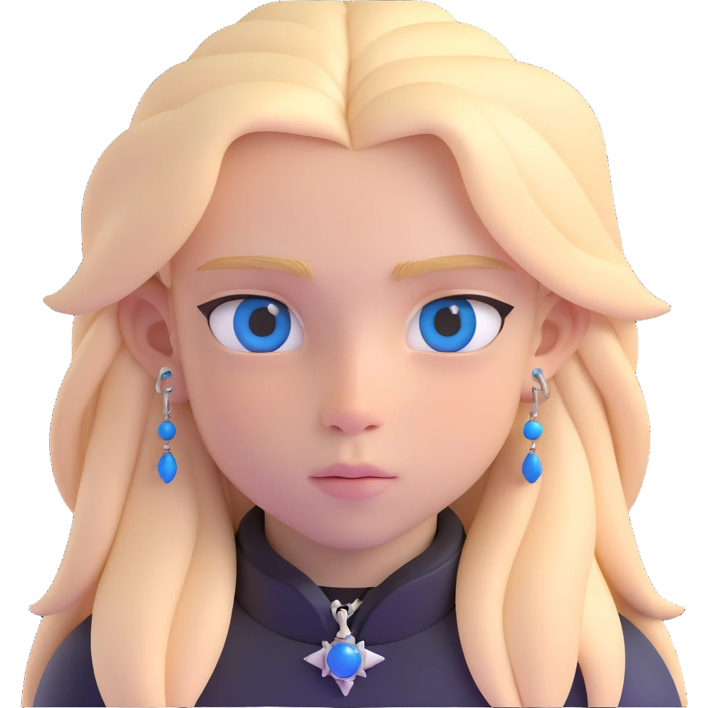 boy with long light blonde hair, dark blue eyes, facial piercings septum, nose bridge, anti eyebrow, eyebrow, all black clothing emoji