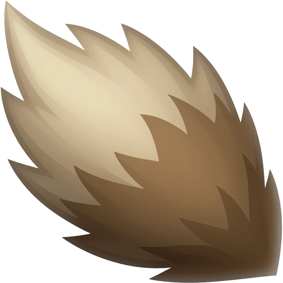 Brown wolf tail emoji