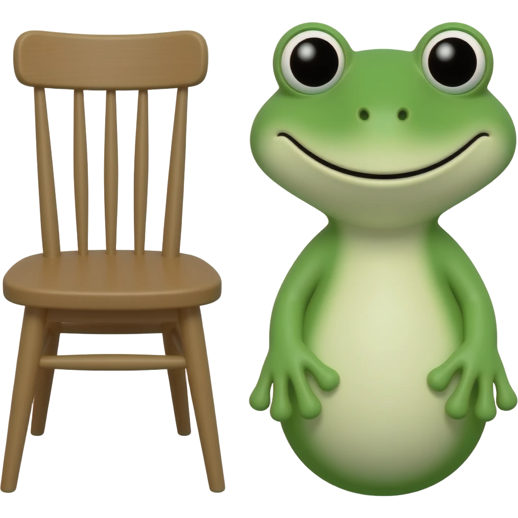 A chair and a frog mask emoji