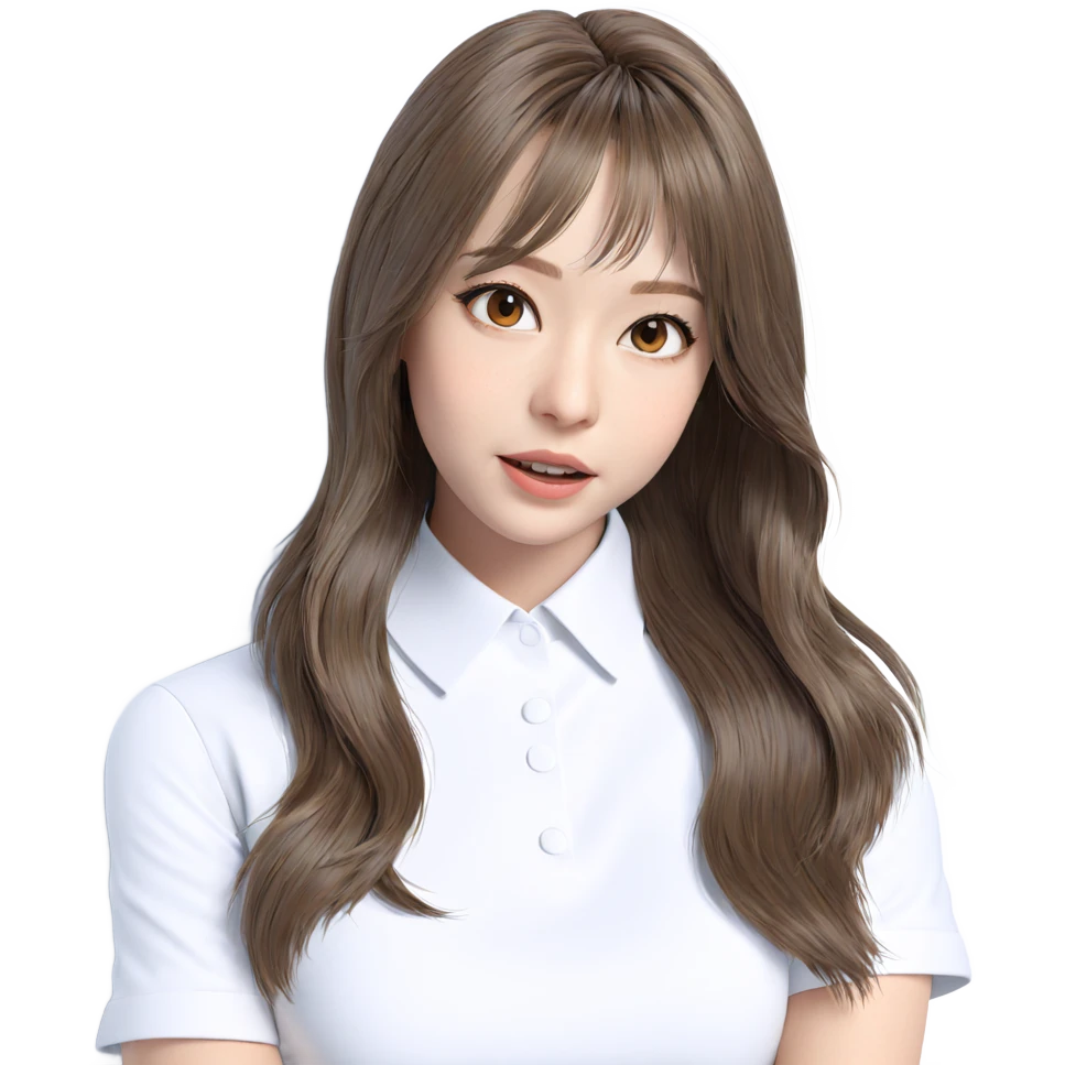brown-haired girl in white shirt emoji