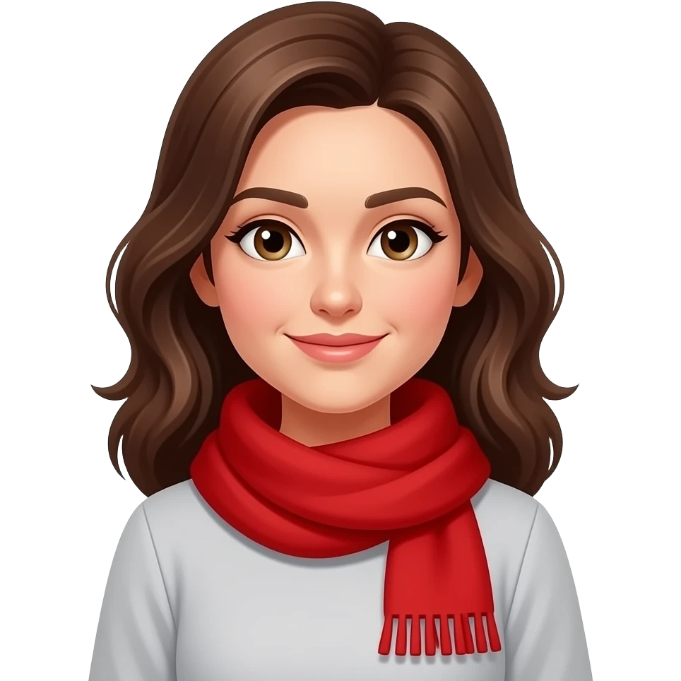 change her scarf color into vibrant red emoji