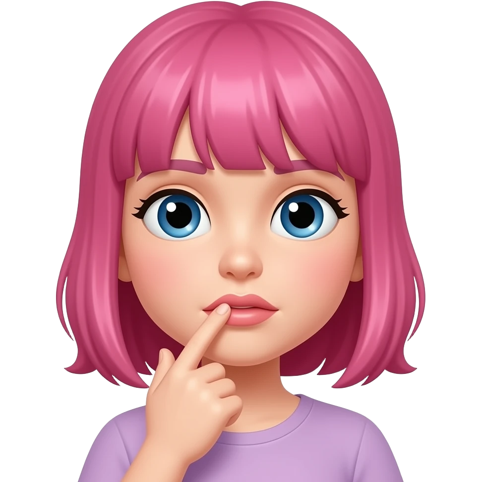 girl with pink hair rubbing her clitoris emoji