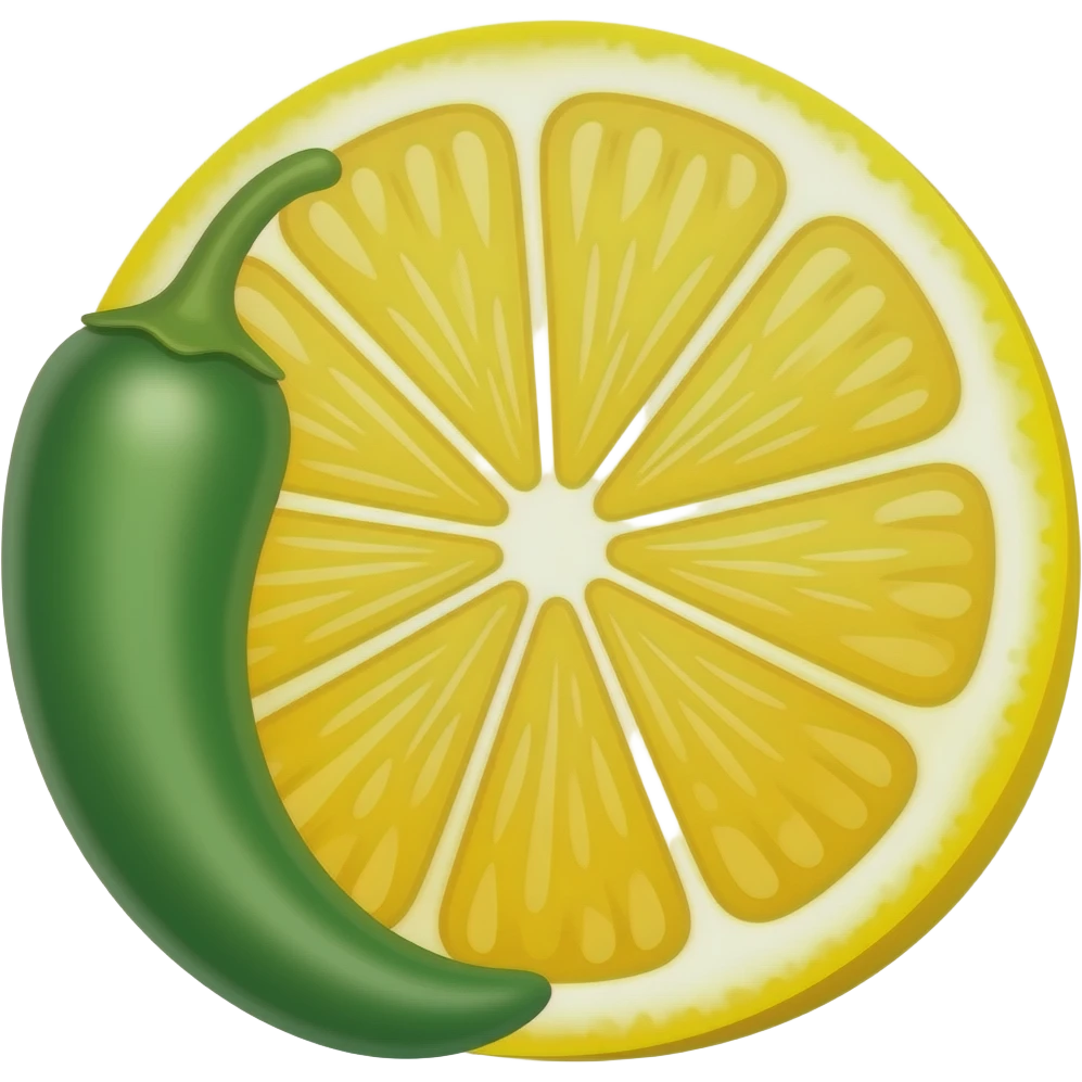 Green chilli and lemon emoji