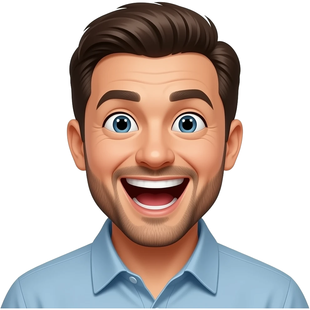 Hombre riendo como loco emoji