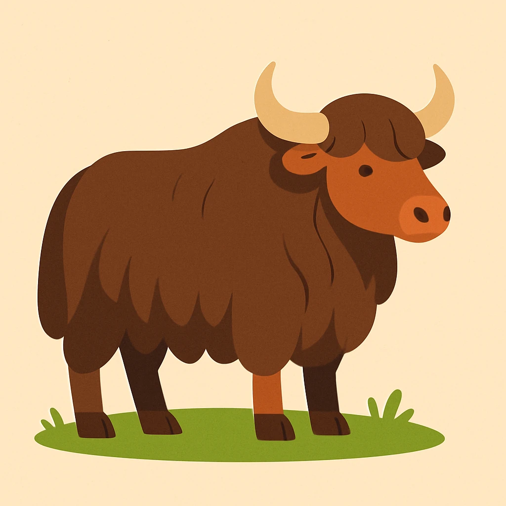 Flat design style yak emoji