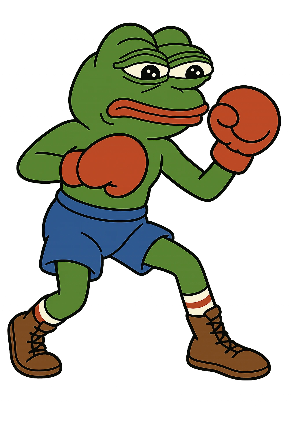 create a pepe boxing, white background emoji