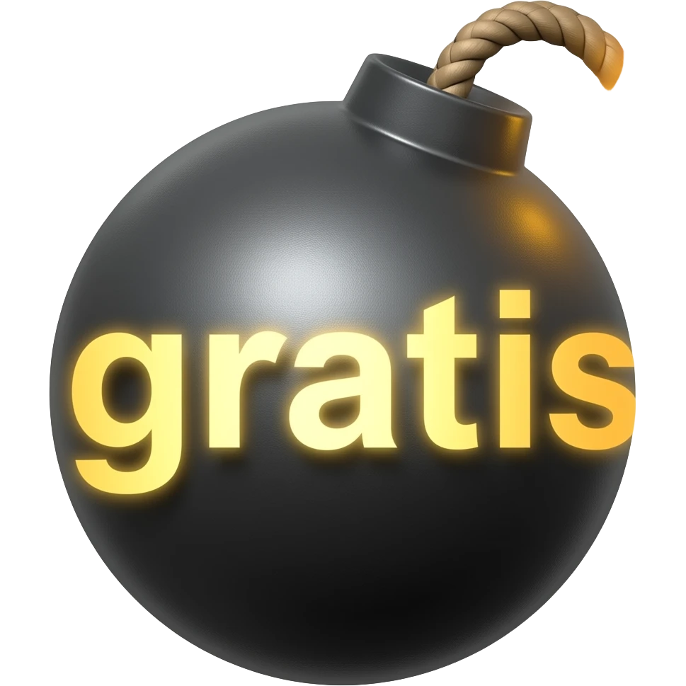 guift bomba proyectada con la palabra "gratis" este emoji debe ser con movimiento emoji