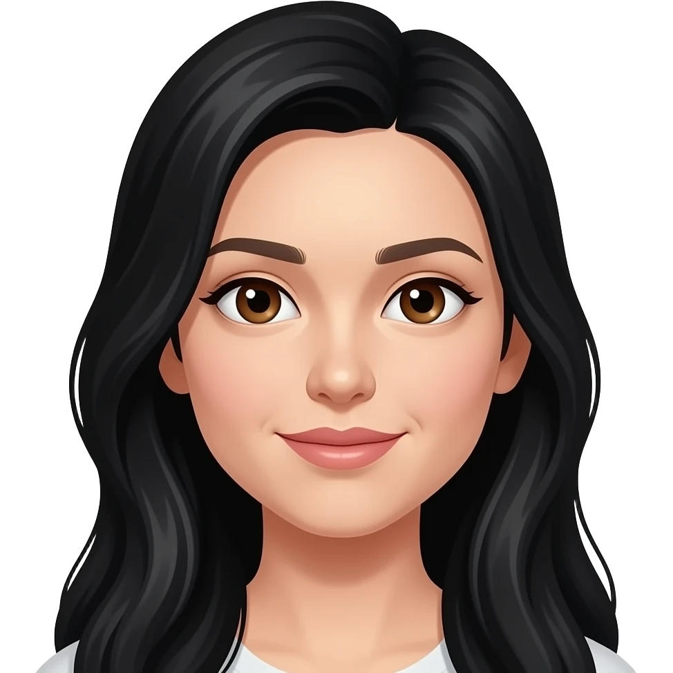 long black hair femalebrown eyes emoji