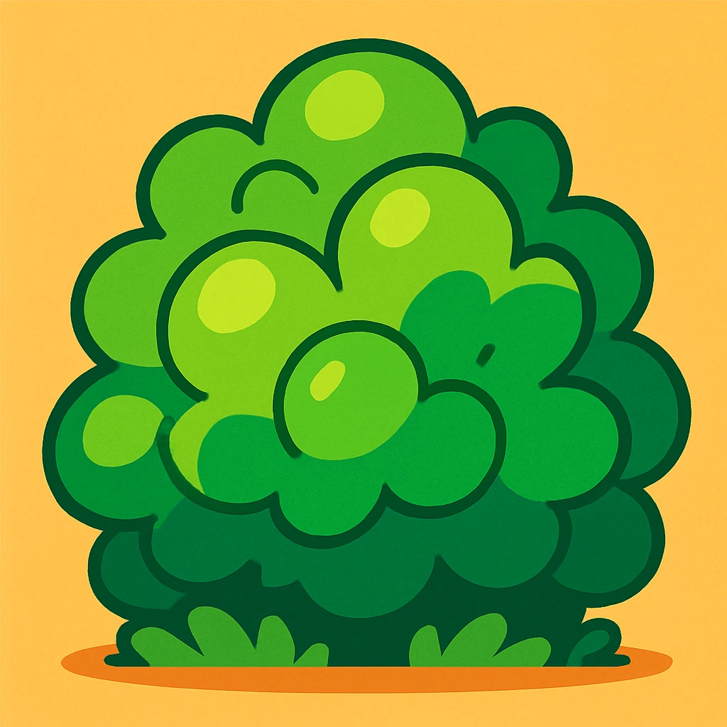 a bush, bright and playful emoji