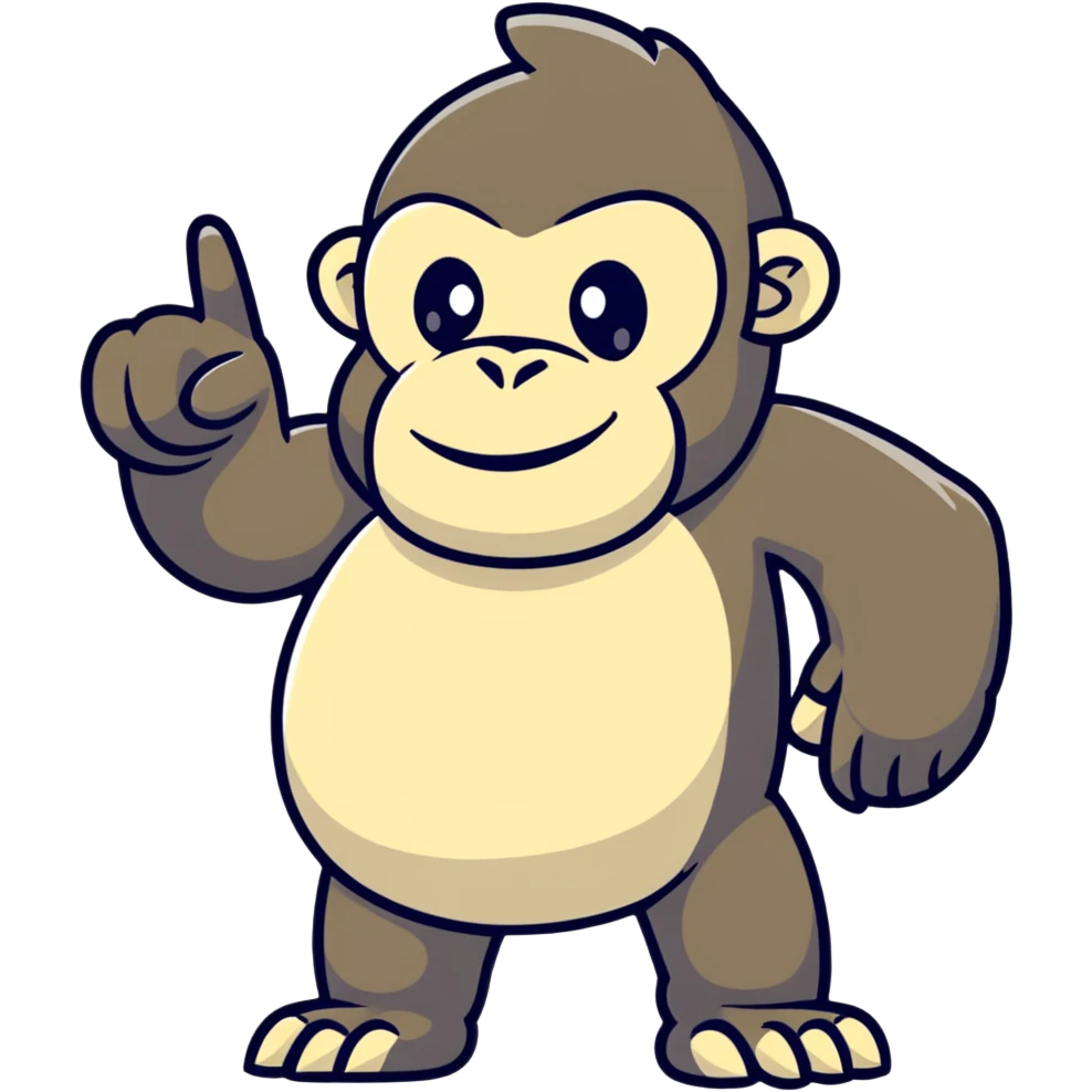 gorilla pointing emoji