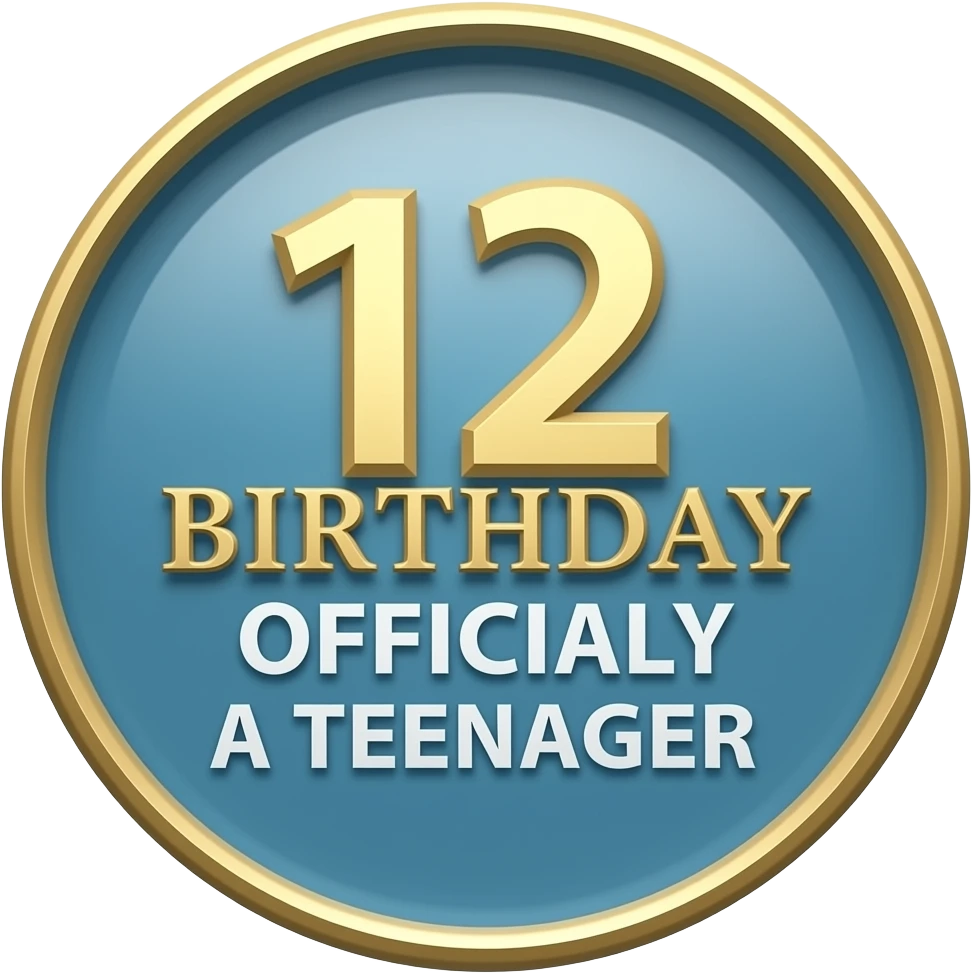 13TH BIRTHDAY  OFFICALLY A TEENAGER SIGN emoji