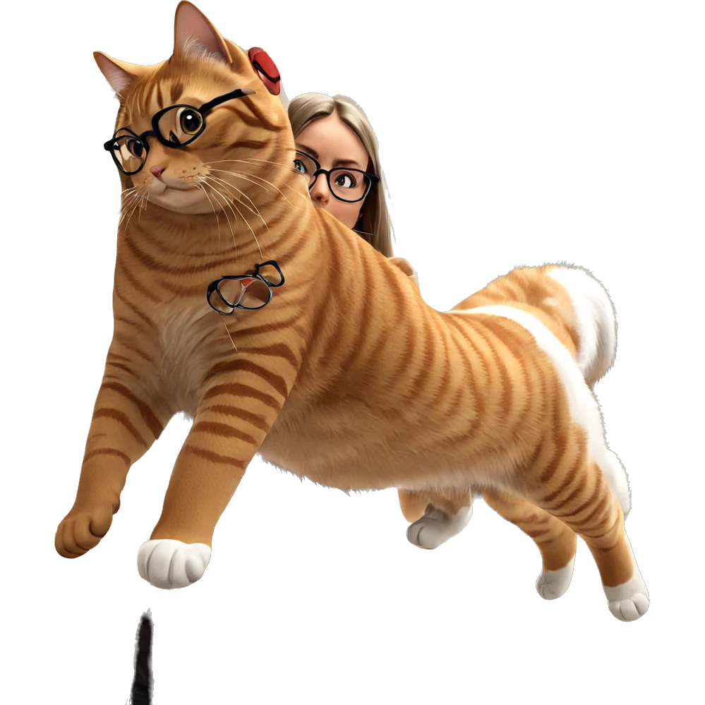 girl with glasses and cat emoji