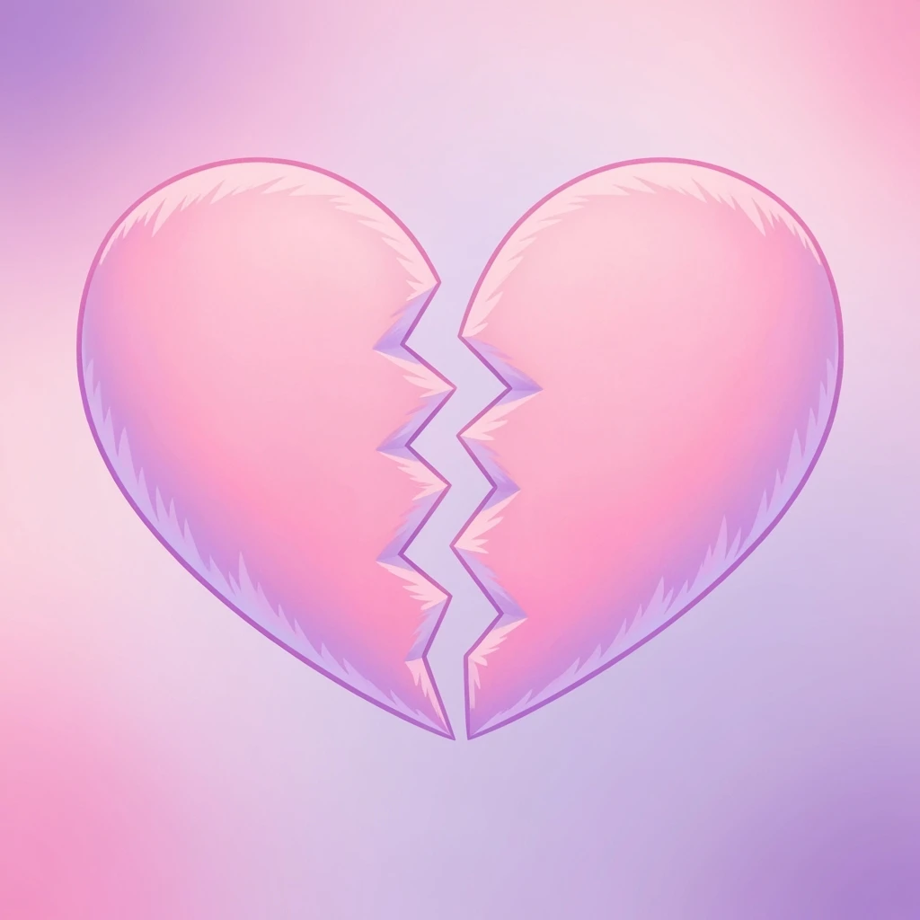 cute emo heart broken in two emoji