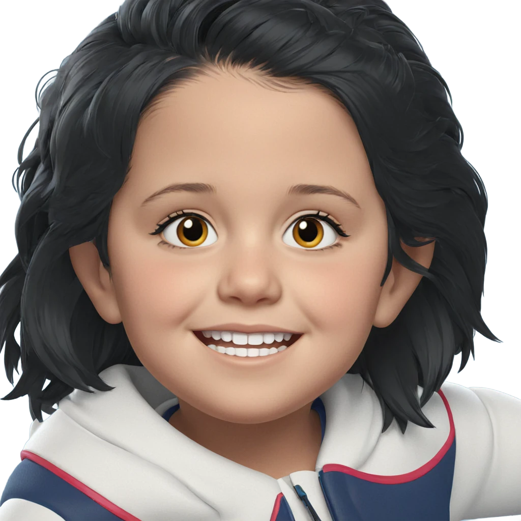 smiling girl with black hair emoji