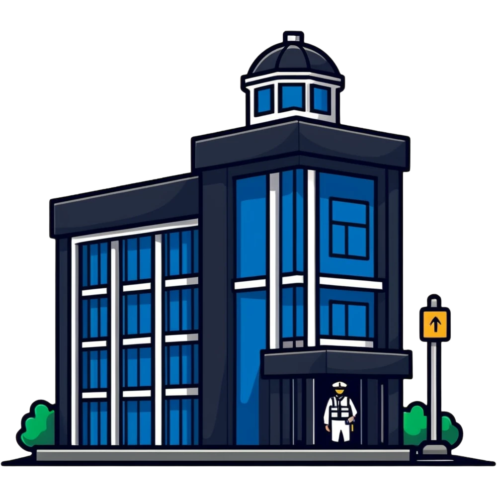 night security guard patrolling building emoji