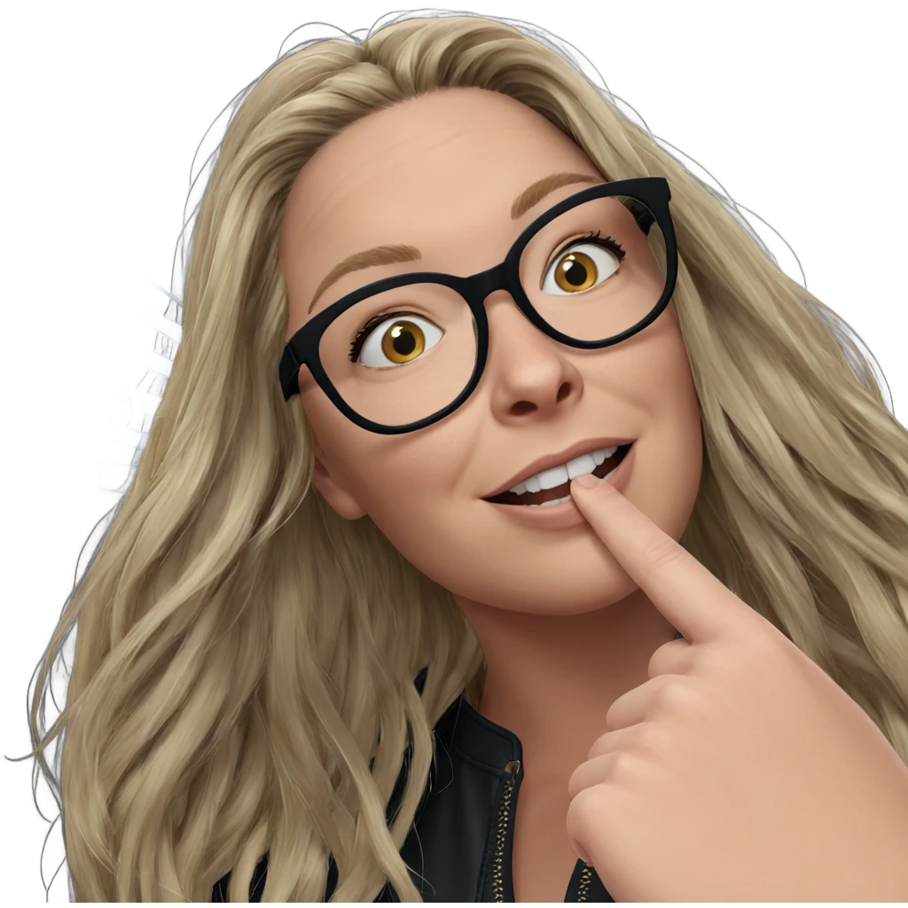 blonde girl with glasses emoji