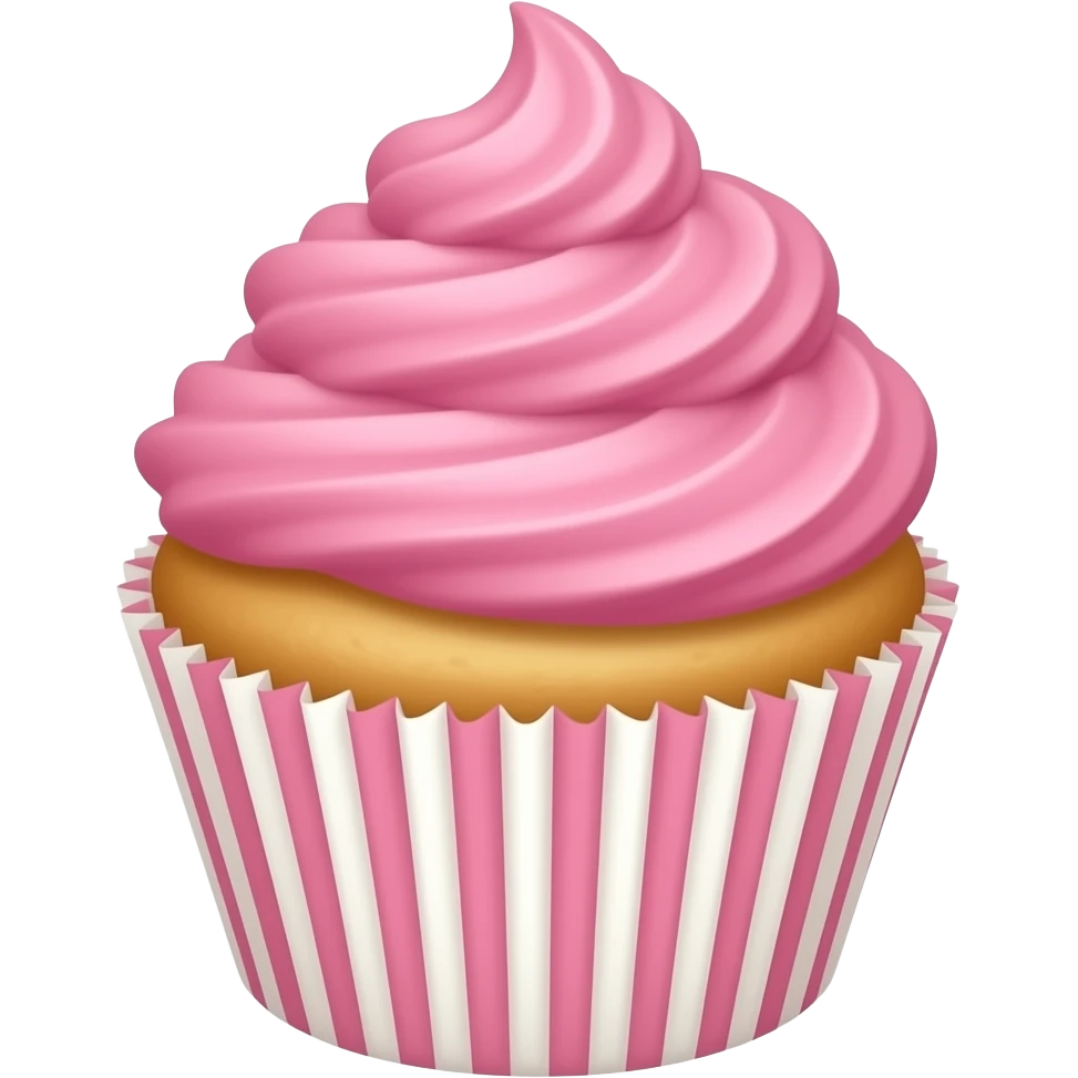 Cupcake with pink icing emoji