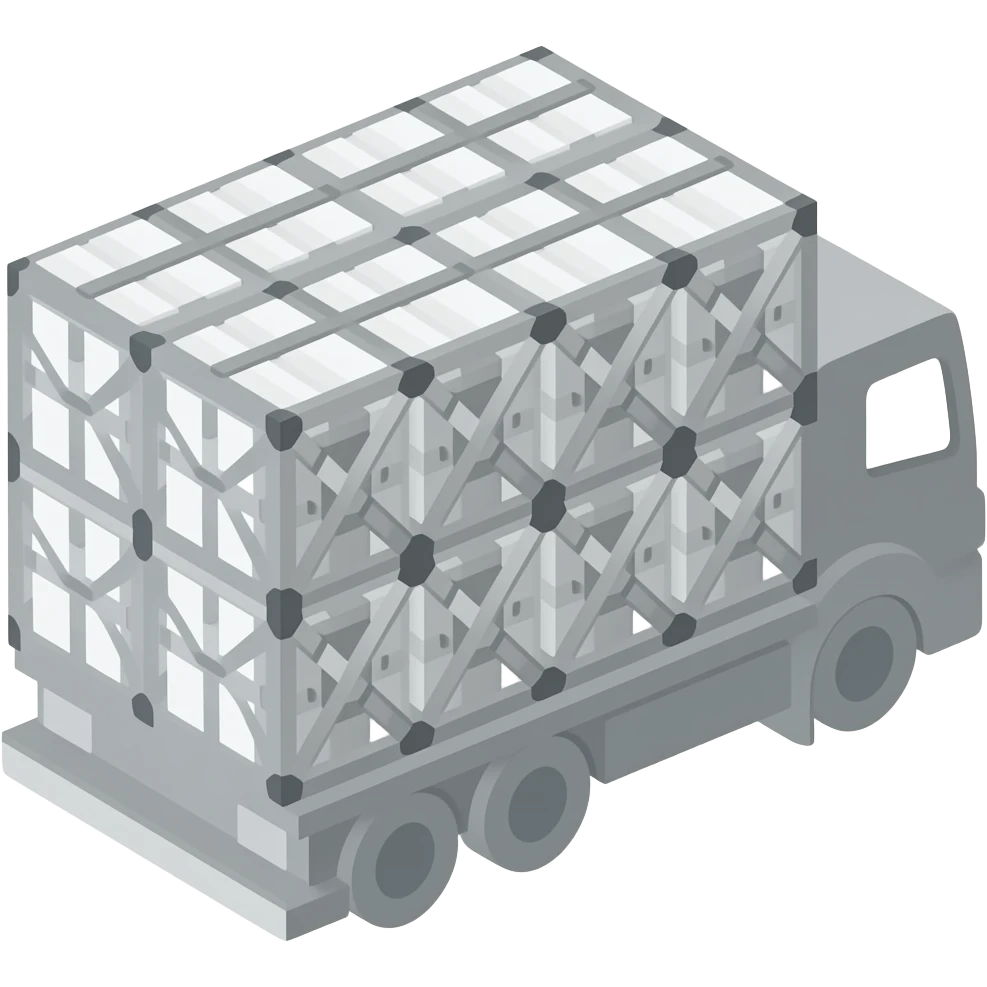 Лого для сайта - улучшенный оптимизатора загрузки грузовых автомобилей. Интерактивный 3D-инструмент для оптимизации размещения грузов в кузове автомобиля. emoji