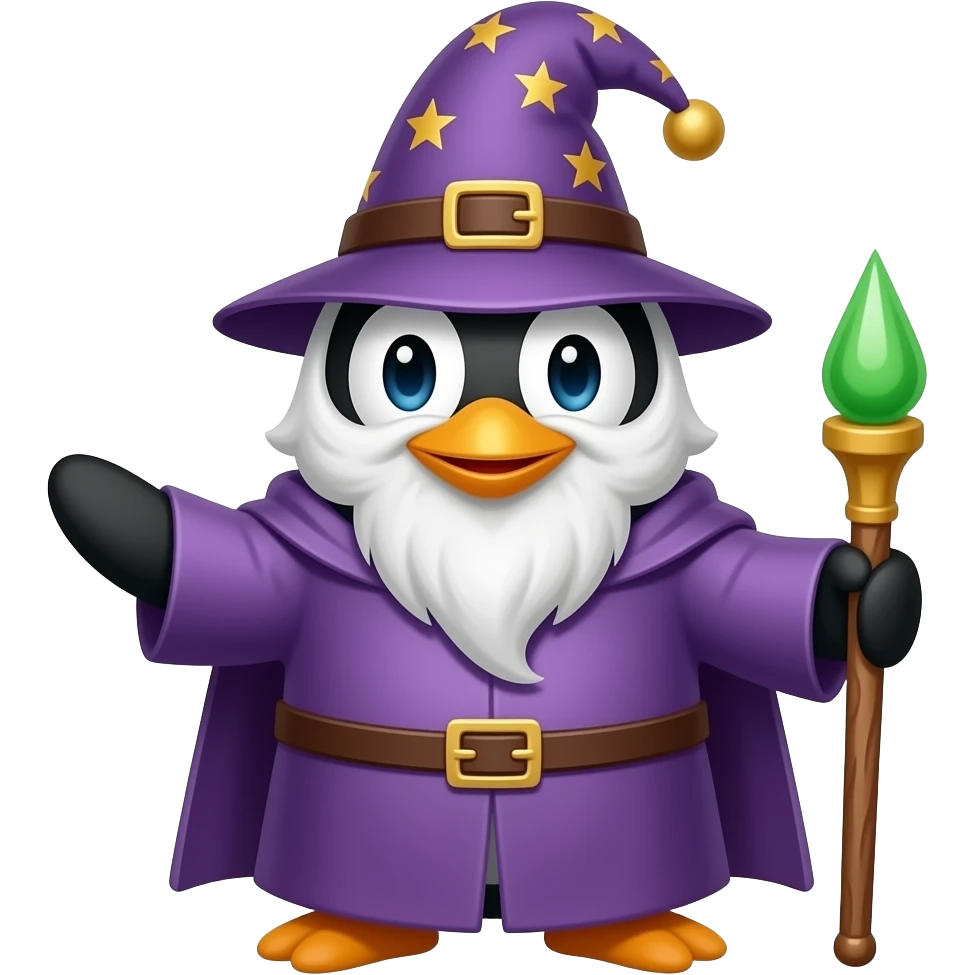 Penguin Wizard emoji