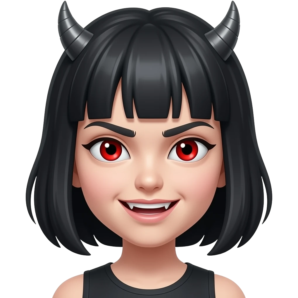red eye evil face girl zoomed in emoji