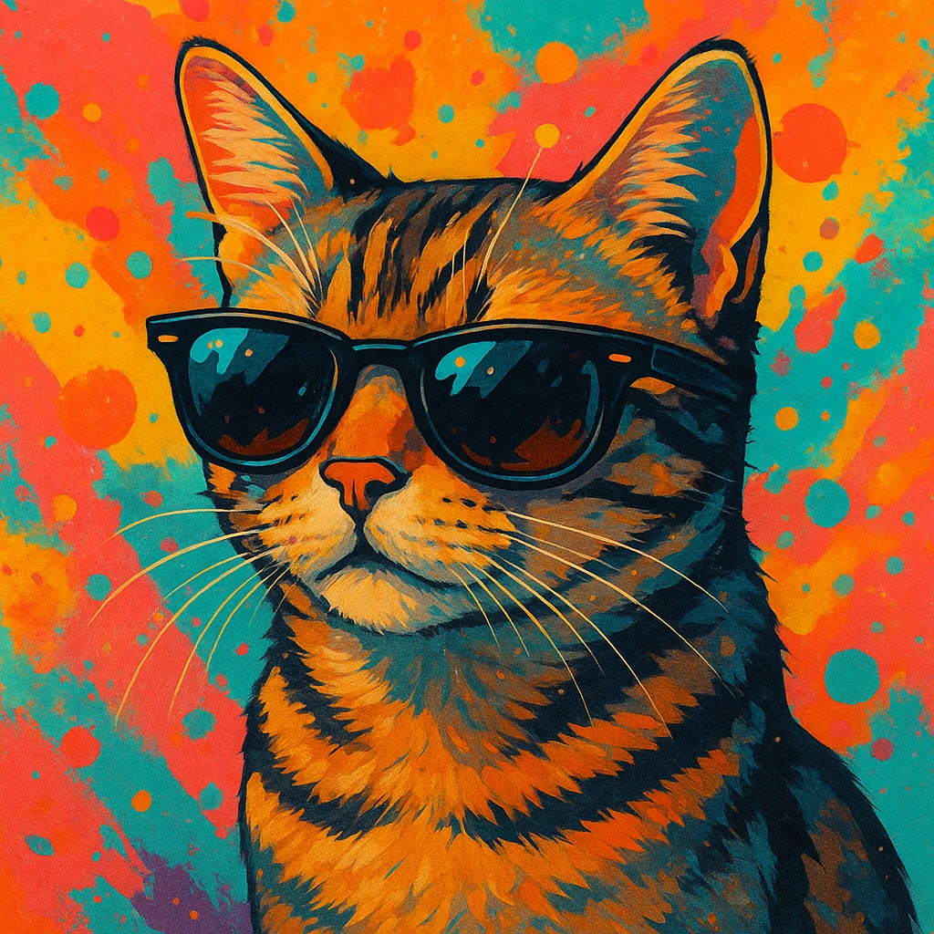 A cat wearing sunglasses emoji