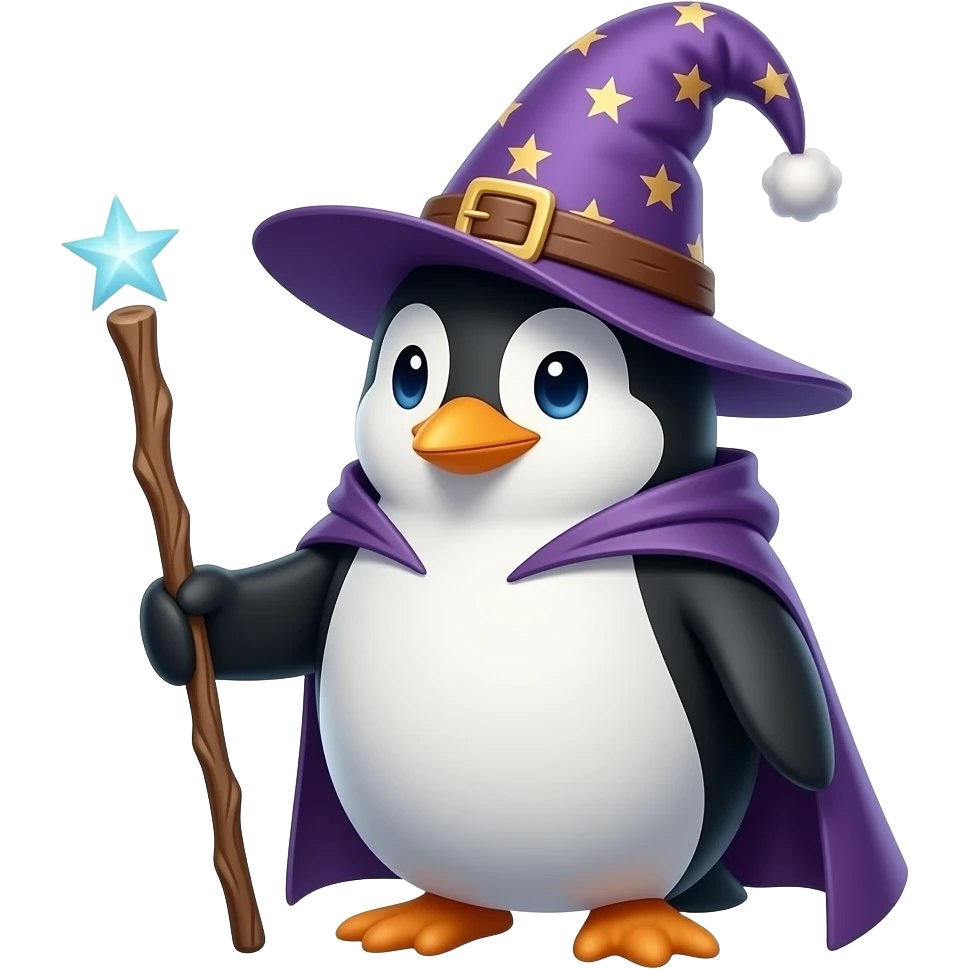 Penguin Wizard emoji