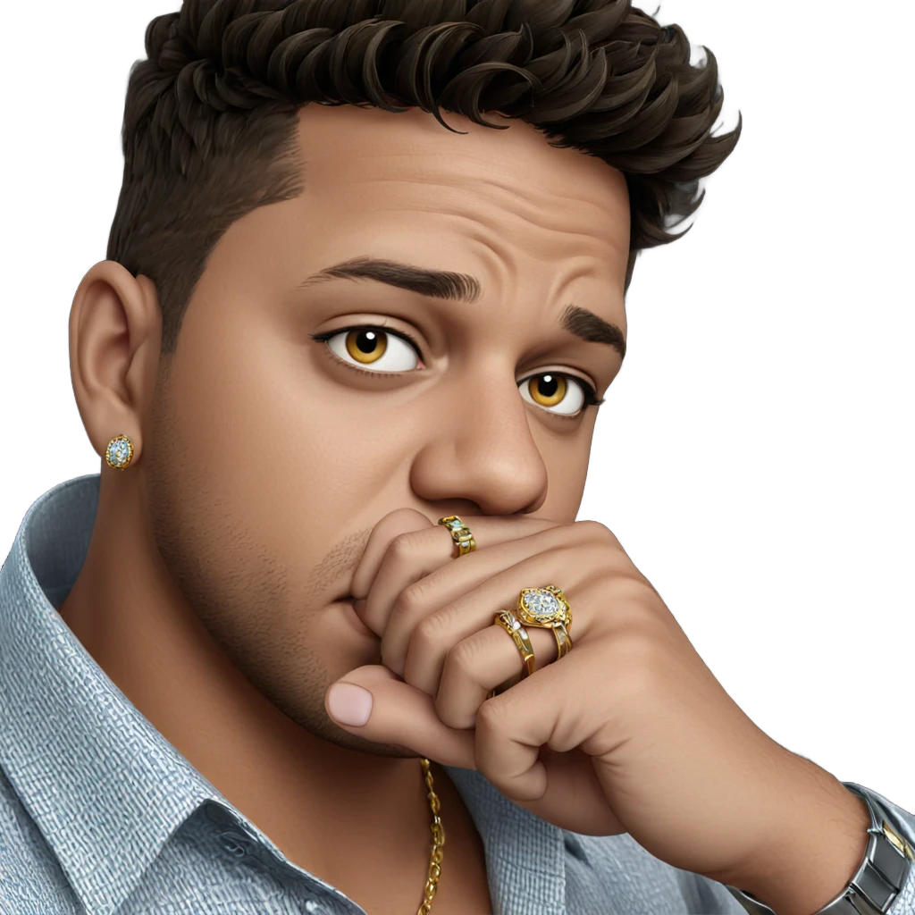 male portrait with jewelry emoji