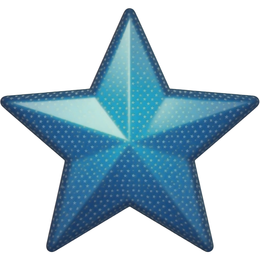 blue star that is realistic and with aesthetic like ✨ emoji