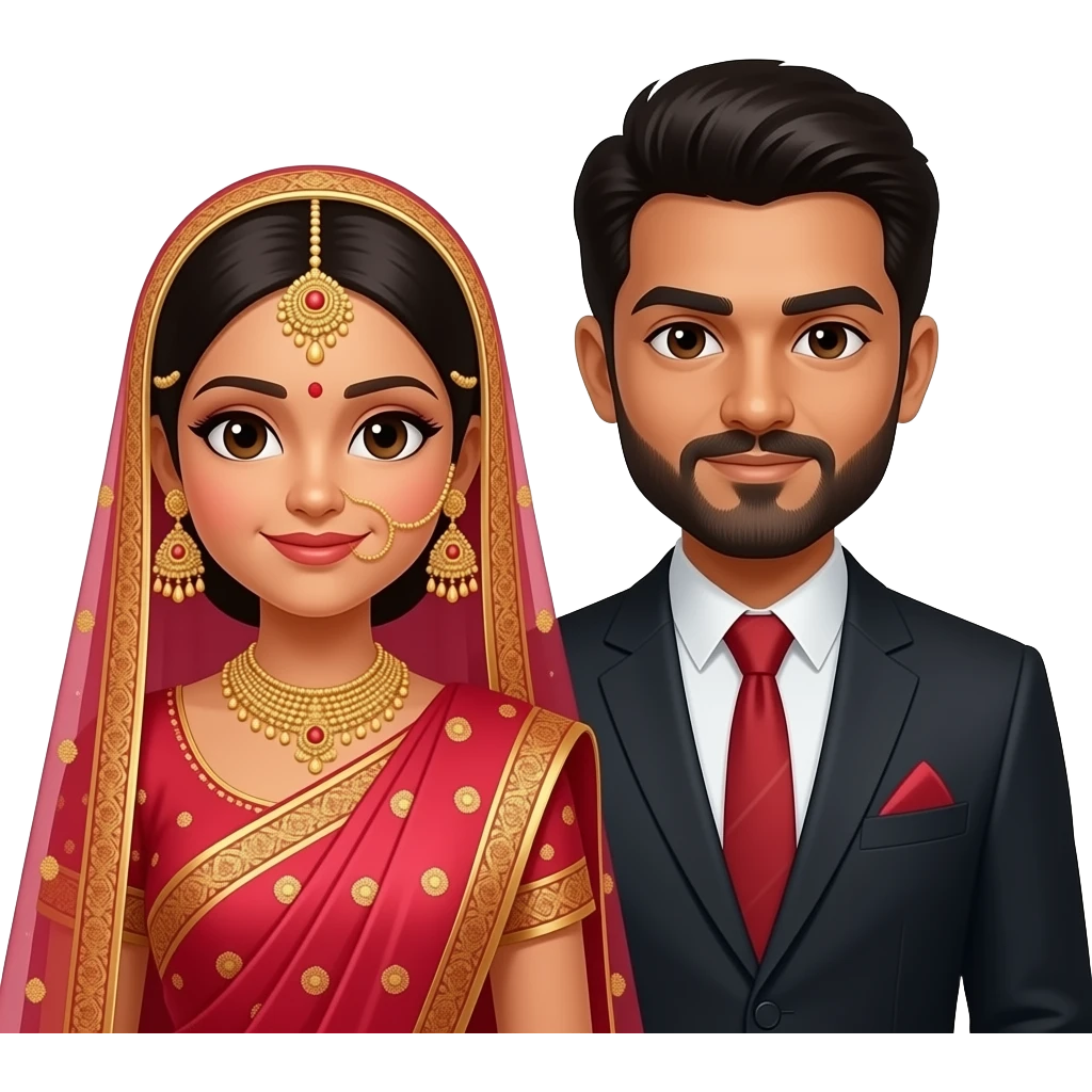 Fair bengali bride with dark groom emoji