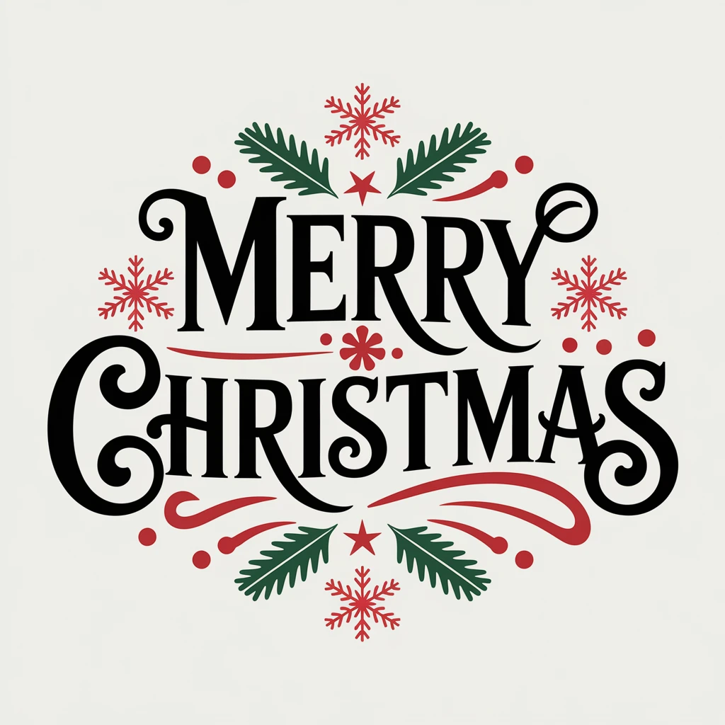 Merry christmas text, remove background emoji