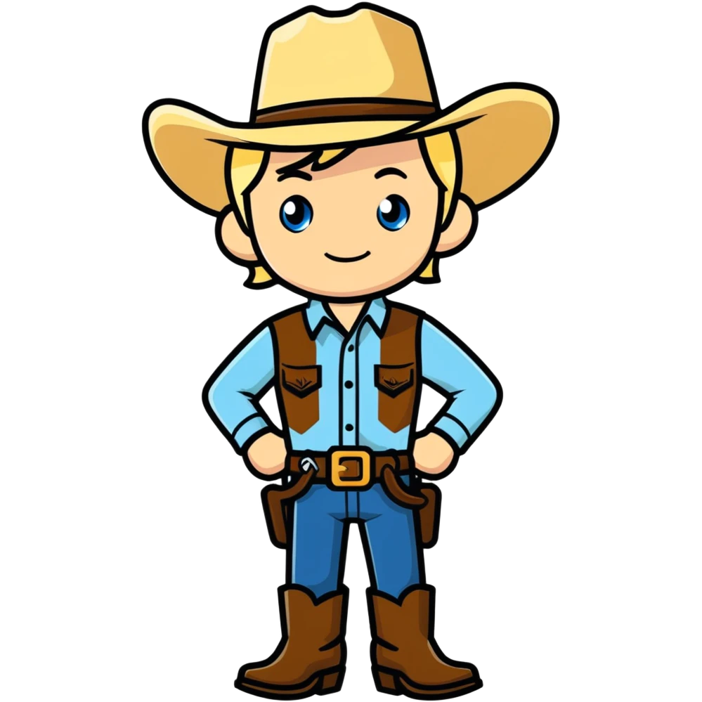 Blonde blue eyed cowboy emoji