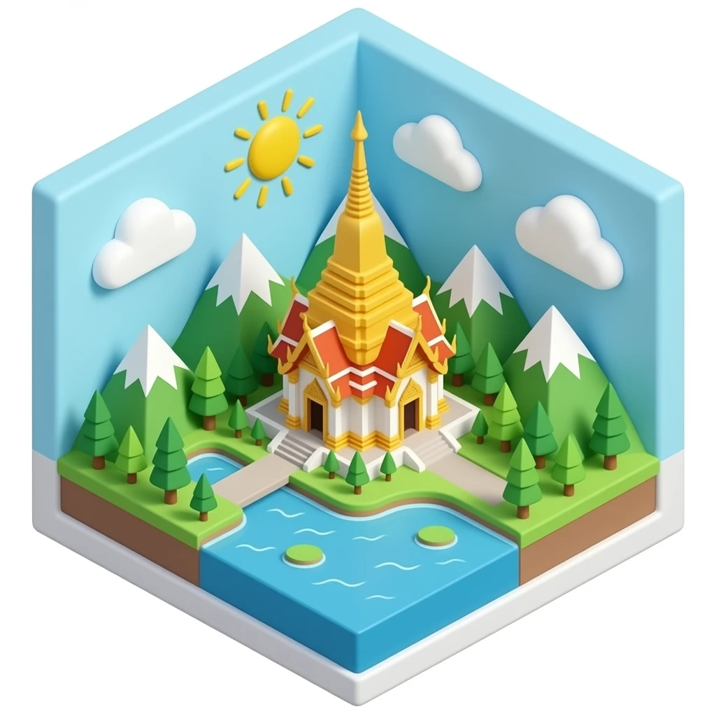 thailand 3d isometric miniature emoji