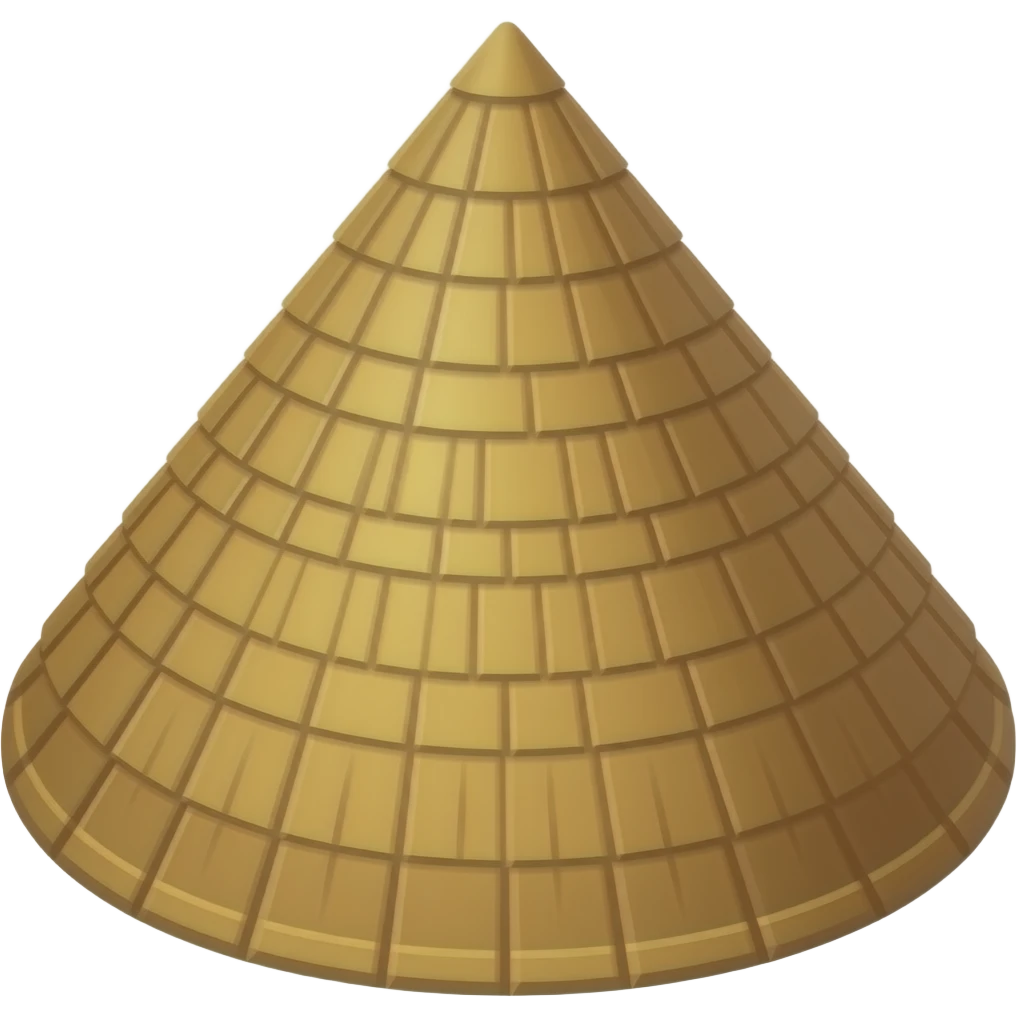 Asian pointy pyramid rice farmer hat not on a person just the item emoji