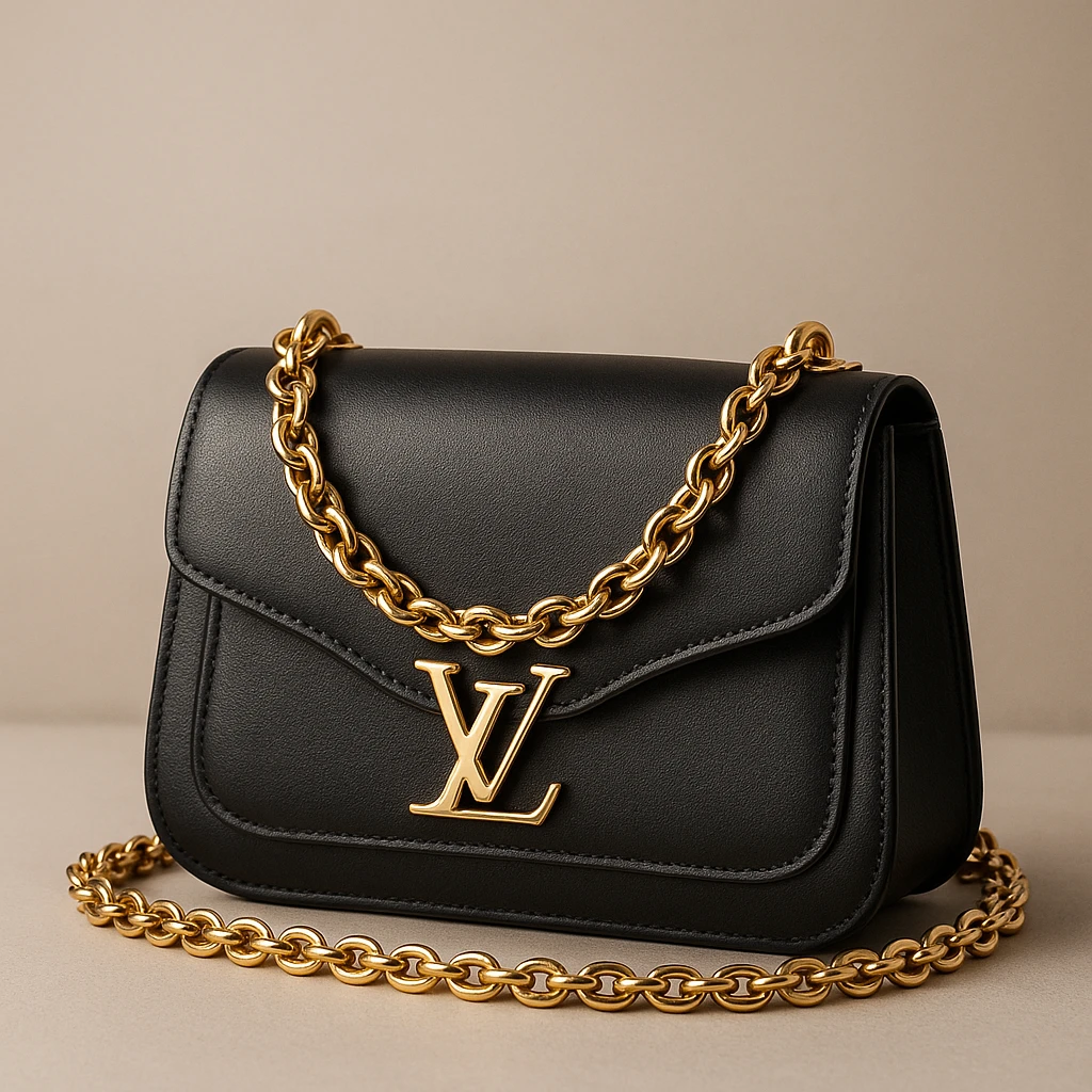 designer handbag with gold chain, slay object, fashionable and luxurious emoji