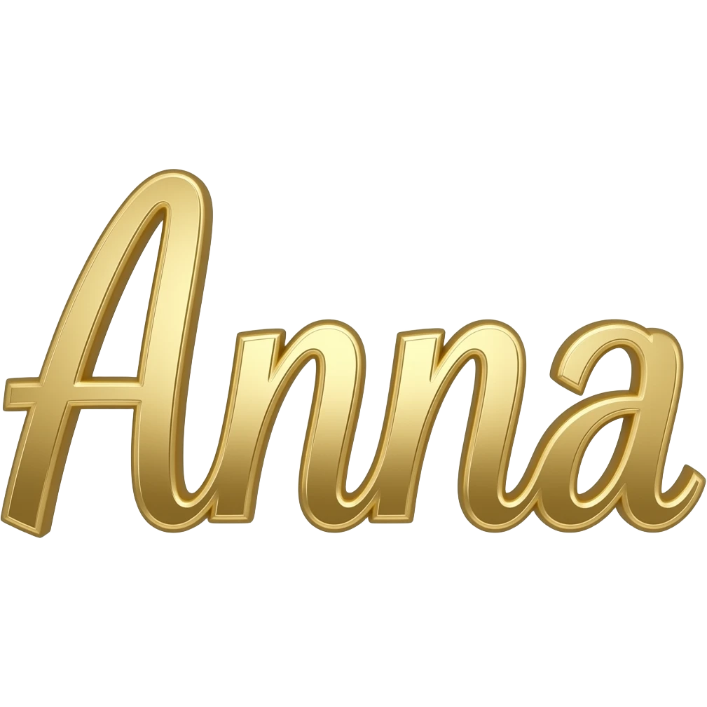 GOLD THIN LETTERS NAME ANNA emoji