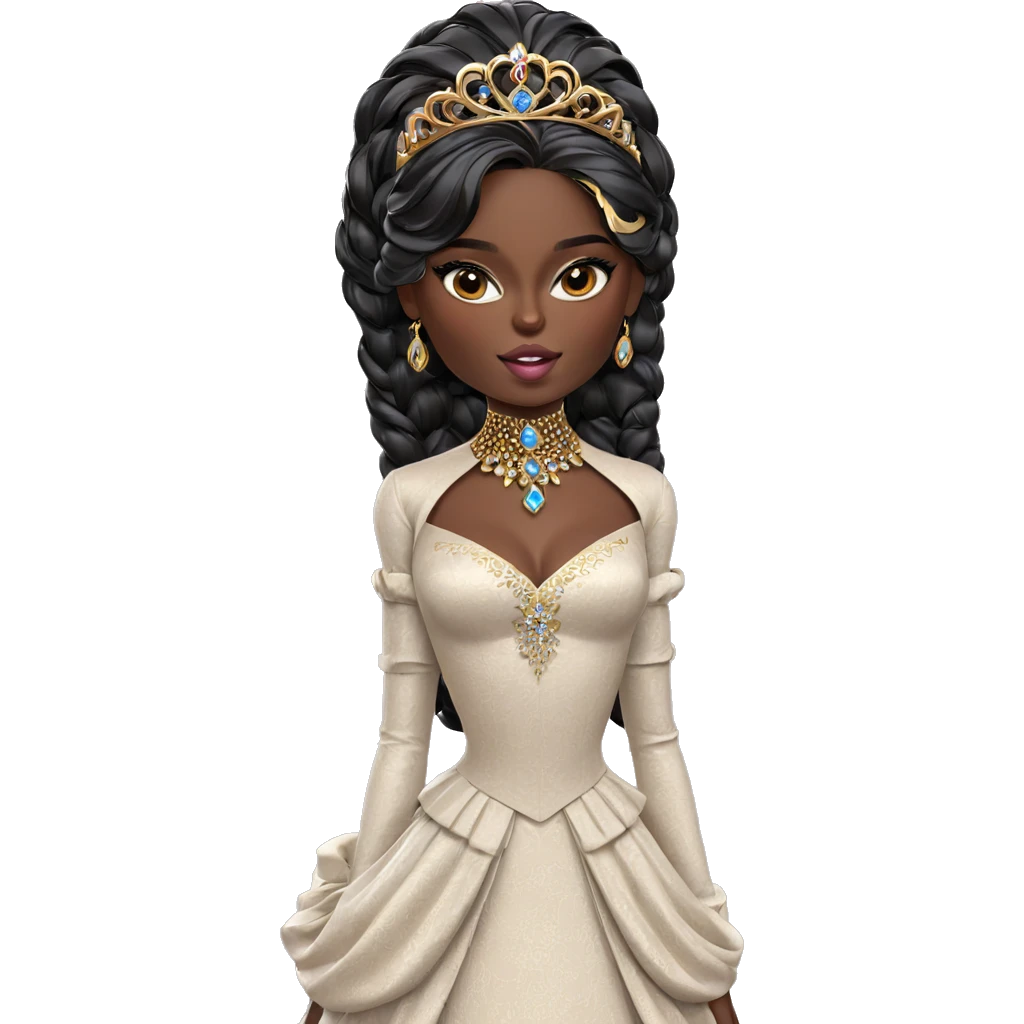 elegant dark-skinned princess portrait emoji