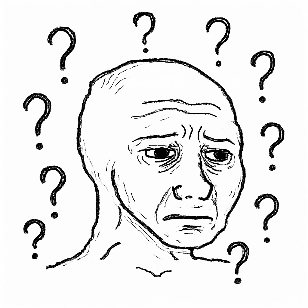 很多问号的表情 emoji