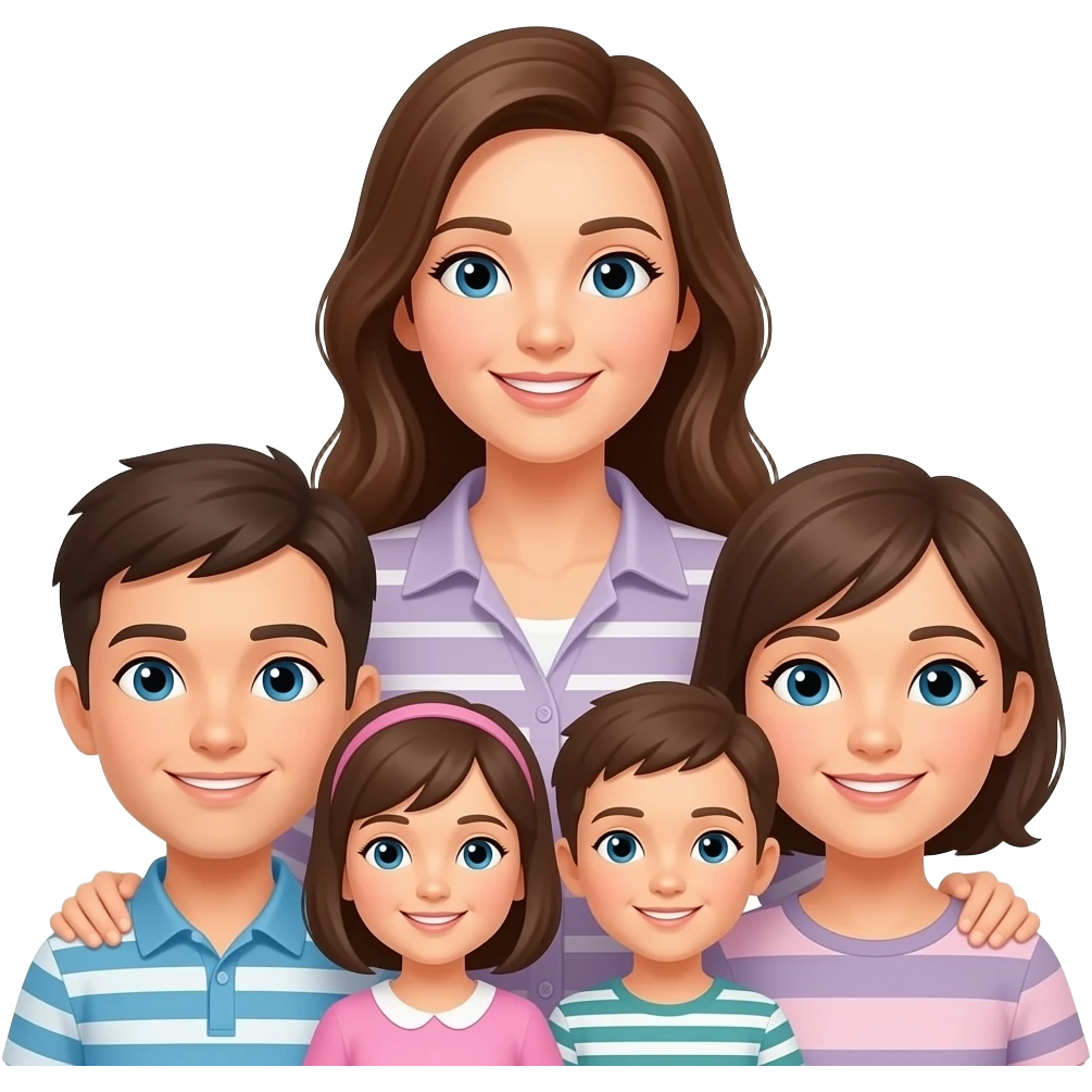 Женщина с семьей родом за спиной emoji