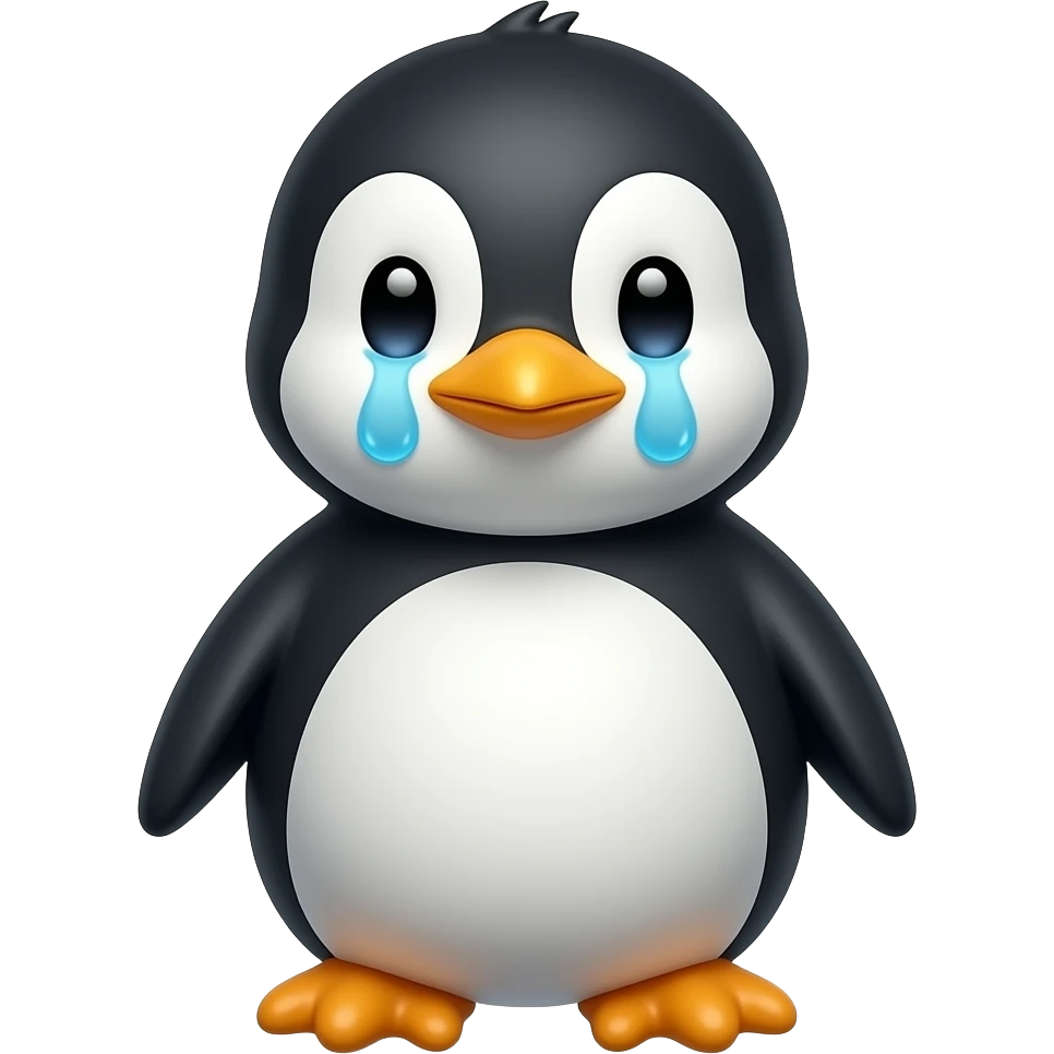 Sad penguin very sad small size emoji